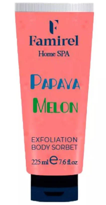 image for Sorbet exfoliant pentru corp Famirel Melon & Papaya, 225 ml foto
