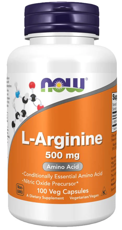 image for Supliment alimentar Now Foods L-Arginine 500 mg, 100 veg. capsule foto