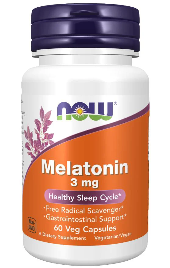 image for Supliment alimentar Now Foods Melatonin 3 mg, 60 veg. capsule foto