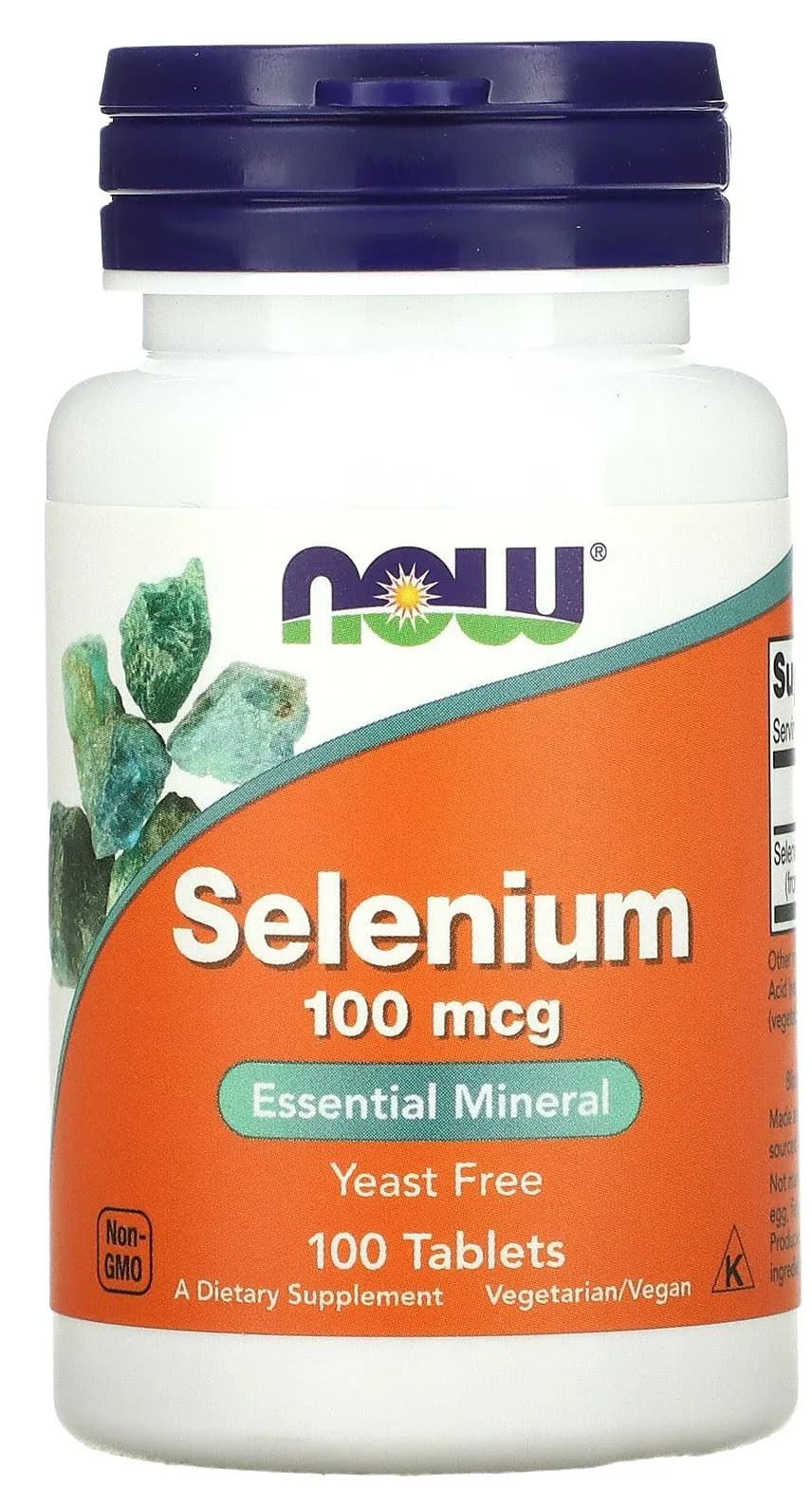 image for Supliment alimentar Now Foods Selenium 100 mcg, 100 comprimate foto