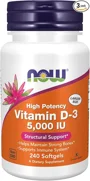 Vitamina D3 5000 UI Now Foods, 240 capsule foto