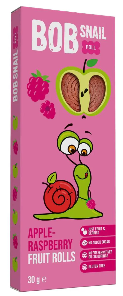 image for Натуральные конфеты Bob Snail из яблока и малины, 30 г foto