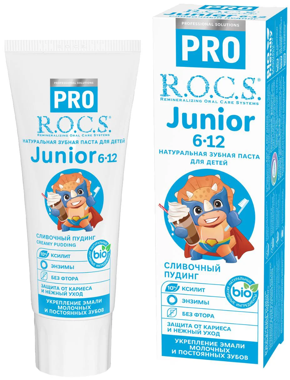 image for Детская зубная паста R.O.C.S. PRO Junior Сливочный пудинг (6-12 лет), 45 г foto