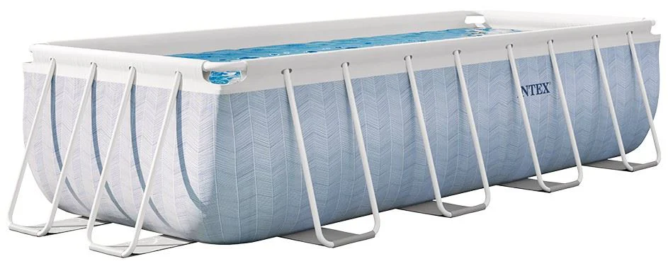 image for Piscina Intex Chevron prism frame rectangular, 400x200x100 cm, 6836 l, cadru metalic foto