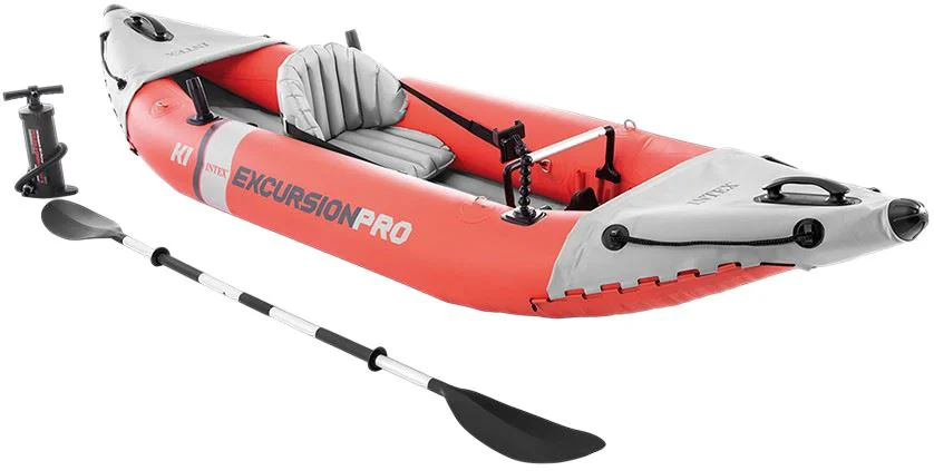 Надувной каяк Intex Excursion Pro K1 с вёслами и насосом, 305x91x46 см, до 100 кг foto