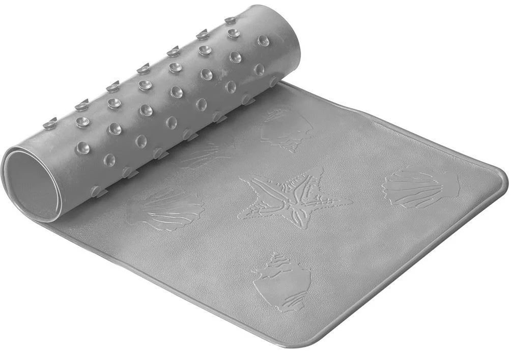 Covoras de baie din cauciuc anti-alunecare Roxy Kids Grey, 34x74 cm foto