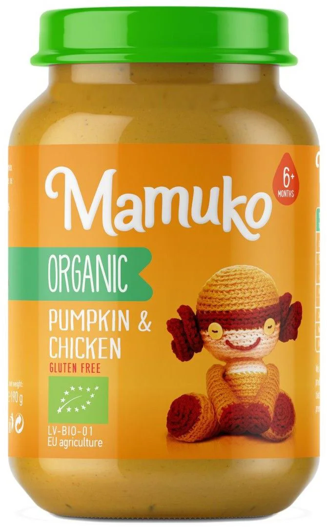 image for Piure organic Mamuko cu dovleac si pui (6+ luni), 190 g foto