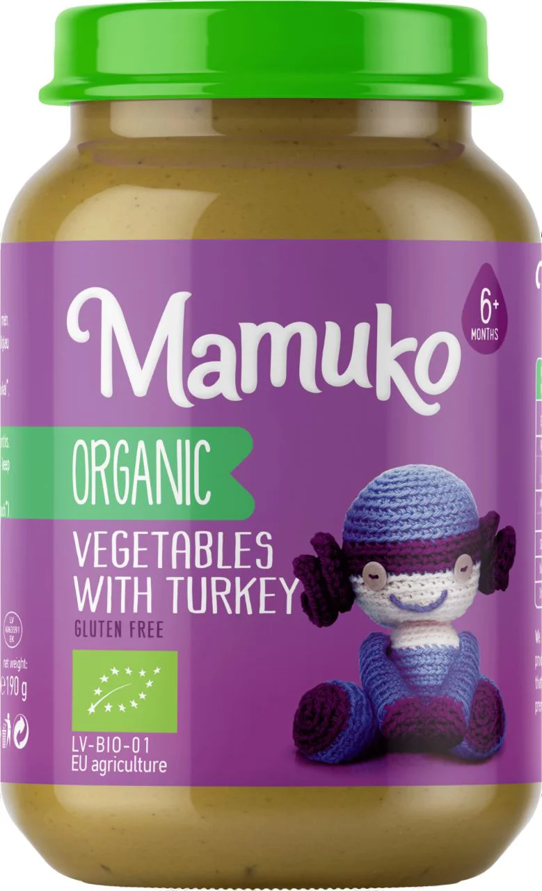 image for Piure organic Mamuko cu legume si carne de curcan (6+ luni), 190 g foto