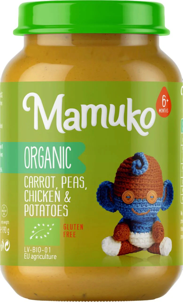 image for Piure organic Mamuko cu morcov, mazare, pui si cartofi (6+ luni), 190 g foto