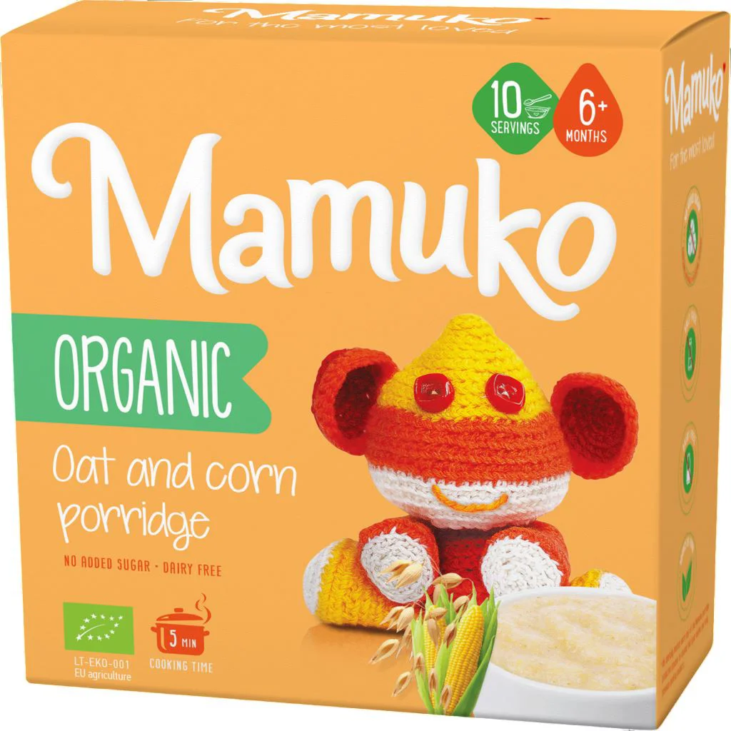 image for Terci organic fara lapte Mamuko de ovaz si porumb (6+ luni), 200 g foto