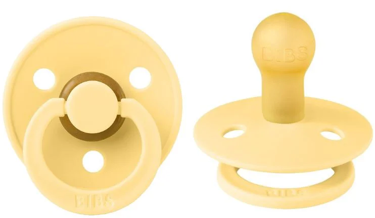 Suzeta rotunda din latex BIBS Pale Butter (0-6 luni) foto
