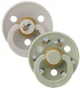Set 2 suzete rotunde din latex BIBS Studio Colour Bumblebee - Mushroom/Sage (0-6 luni) foto