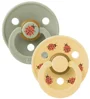 Set 2 suzete rotunde din latex BIBS Studio Colour Ladybug - Sage/Pale Butter (0-6 luni) foto
