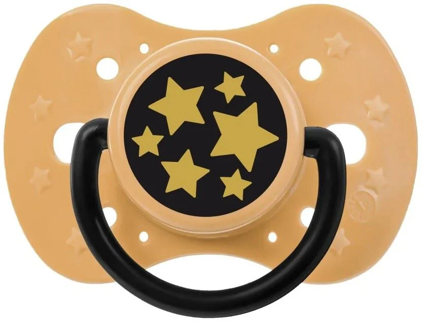 Suzeta din silicon Akuku Yellow Stars (12+ luni) foto