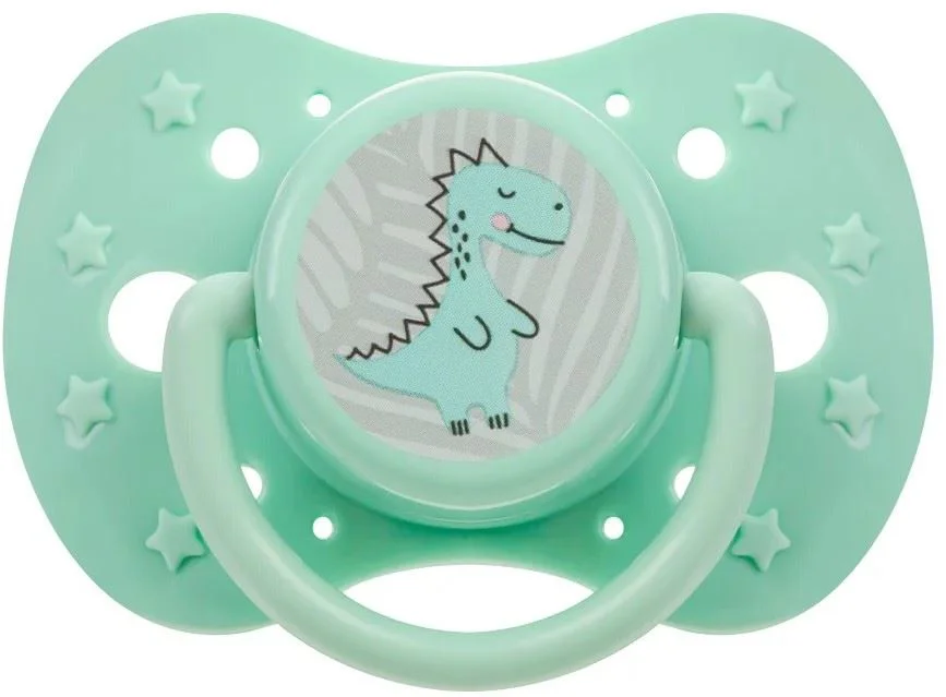 Suzeta din silicon Akuku Green Dino (6-12 luni) foto