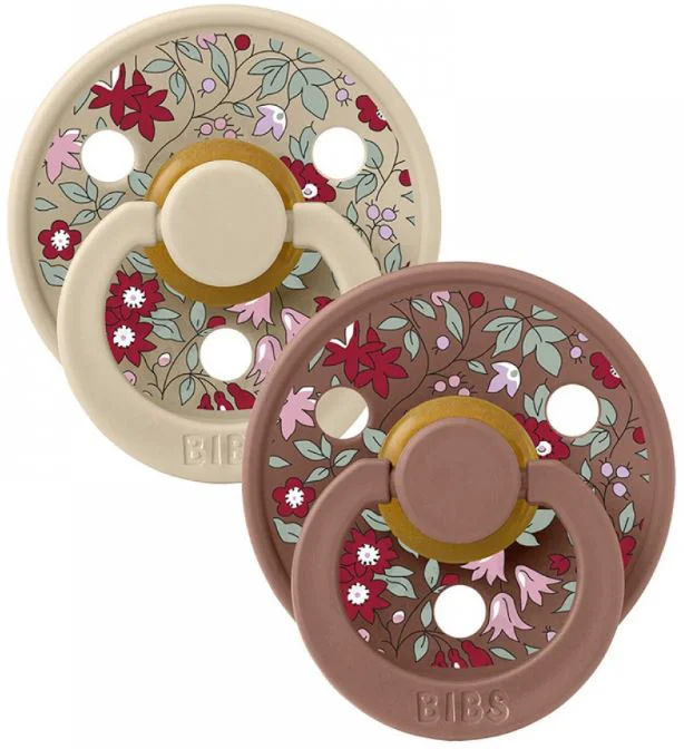 Set 2 suzete rotunde din latex BIBS LIBERTY Colour Chamomile Lawn - Woodchuck Mix (6-18 luni) foto