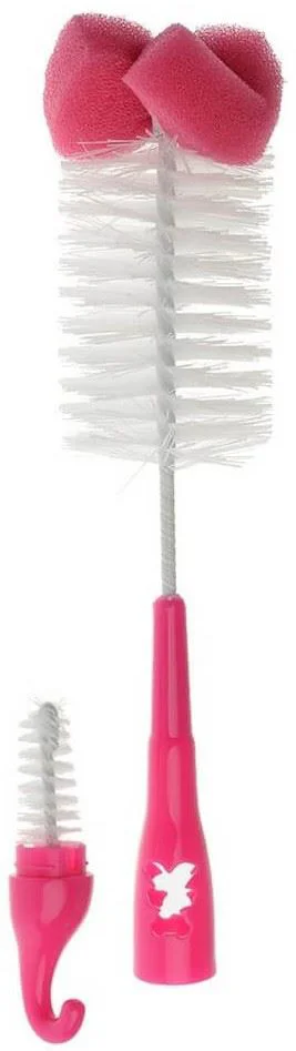 image for Set de perii pentru spalat biberoane si tetine Akuku Bear Pink, 2 buc. foto
