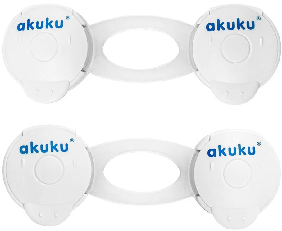 image for Set blocatoare pentru dulapuri si sertare Akuku White 10 cm, 2 buc. foto