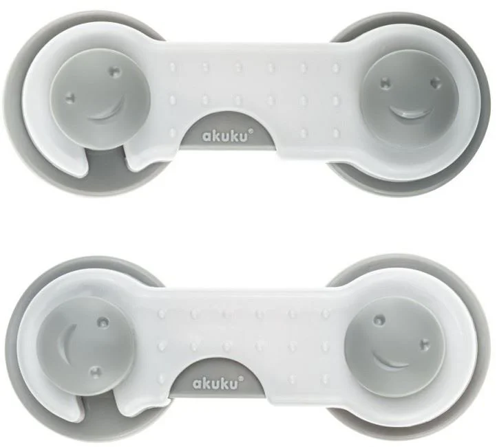 image for Set blocatoare pentru dulapuri si sertare Akuku Grey 9 cm, 2 buc. foto