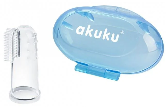image for Силиконовая зубная щётка-напалечник Akuku Blue foto