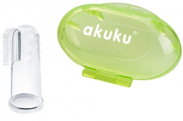 image for Силиконовая зубная щётка-напалечник Akuku Green foto