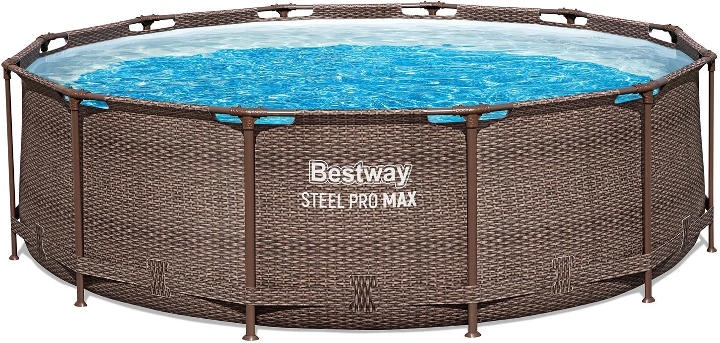 image for Piscina Bestway STEEL PRO MAX Rattan, 366x100 cm, 9150 l, cadru metalic foto