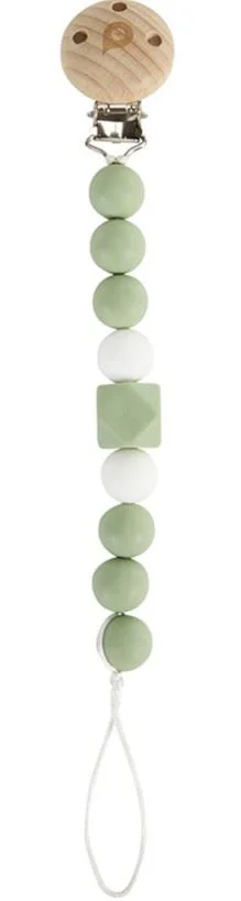 image for Lantisor pentru suzeta din silicon si lemn Premaman Green foto