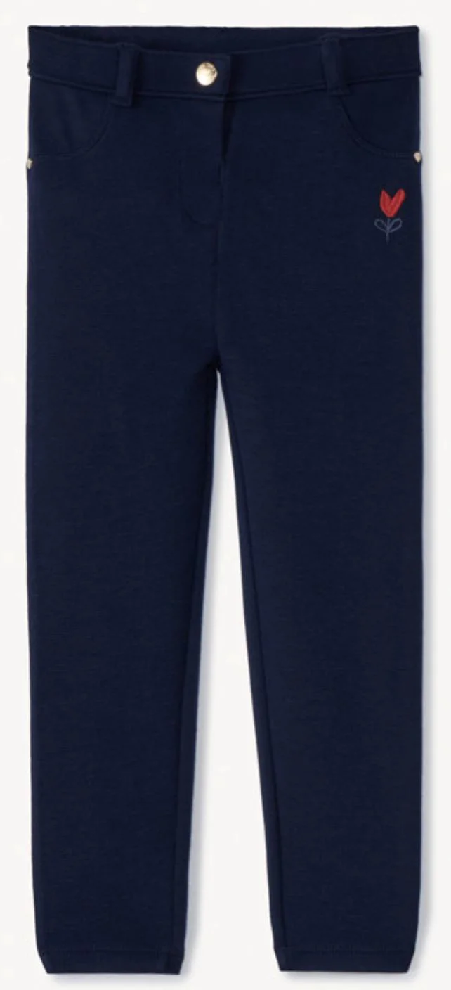 image for Orchestra Jeggings cu broderie pentru fetite Navy Blue foto
