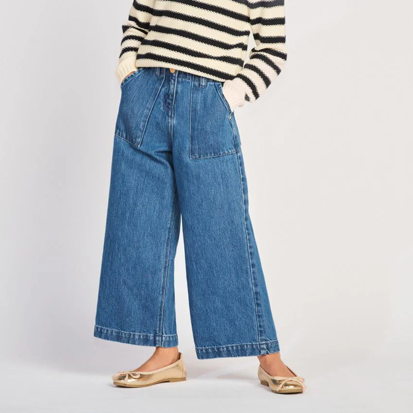 image for Orchestra Blugi largi din denim cu buzunare aplicate pentru fete foto