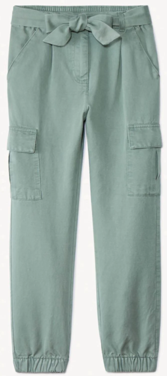 Orchestra Pantaloni cargo din twill cu centura pentru fete Khaki foto