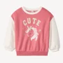 Orchestra Hanorac din molton cu imprimeu glitter Unicorn pentru fetite foto