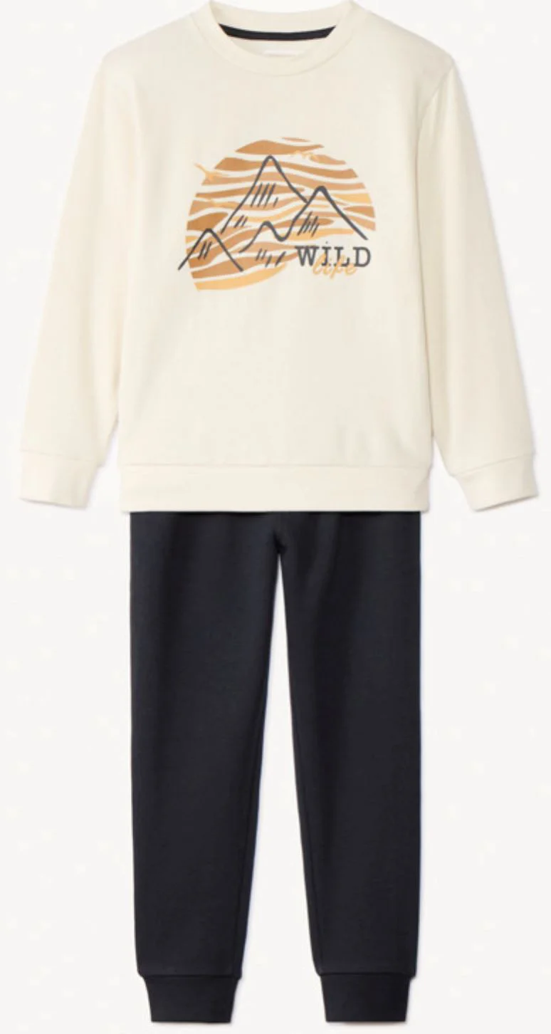 image for Orchestra Set 2 piese Hanorac si pantaloni de jogging pentru baieti Wild Ecru foto
