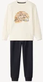 Orchestra Set 2 piese Hanorac si pantaloni de jogging pentru baieti Wild Ecru foto