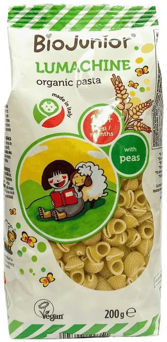 image for Paste organice in forma de melci mici BioJunior cu mazare (10 luni+), 200 g foto