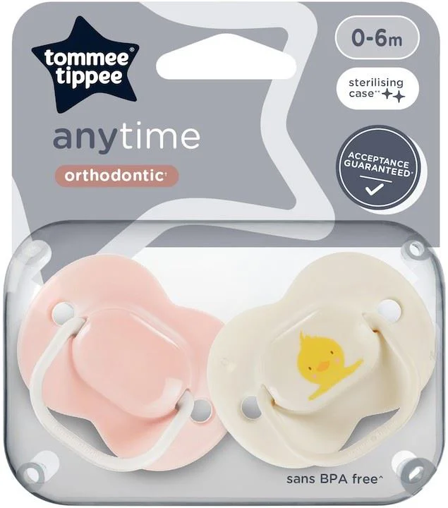 image for Suzete ortodontice Tommee Tippee Anytime Ratusca Roz (0-6 luni), 2 buc. foto