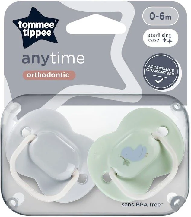 image for Suzete ortodontice Tommee Tippee Anytime Ratusca Albastra (0-6 luni), 2 buc. foto