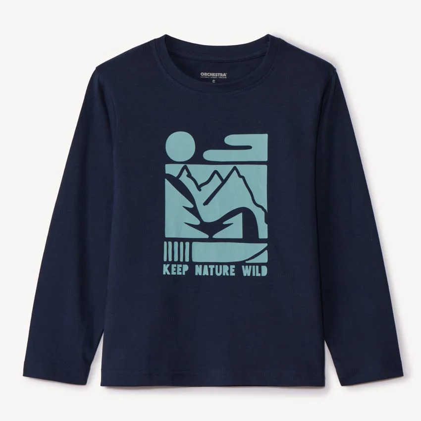 Orchestra Tricou cu maneci lungi pentru baieti Bleu marine foto