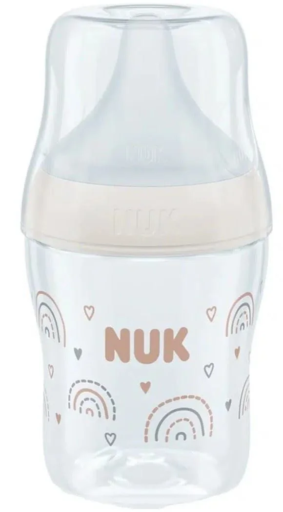 image for Стеклянная бутылочка NUK Nature Perfect Match с силиконовой соской (0–6 мес.), 120 мл foto