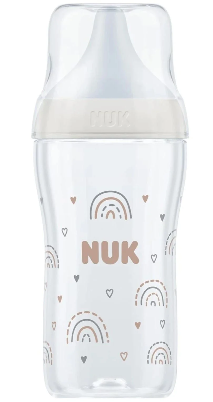 image for Стеклянная бутылочка NUK Nature Perfect Match с силиконовой соской (3-12 мес.), 230 мл foto
