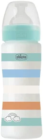 Biberon anti-colici Chicco Well Being Boy, flux rapid (4+ luni), 330 ml foto