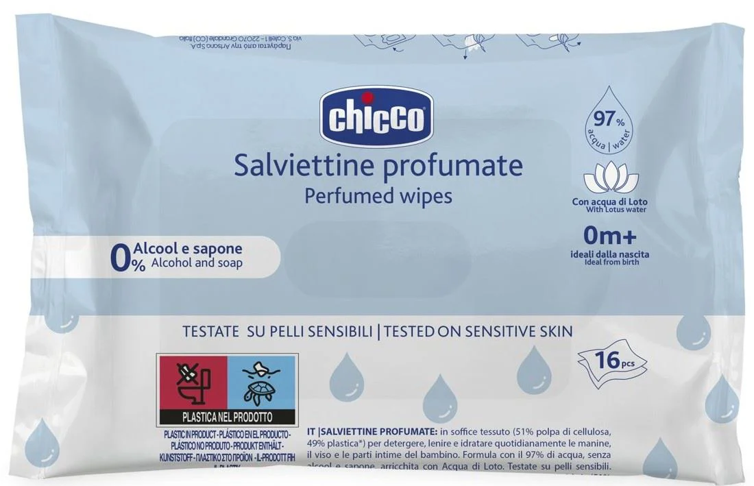 image for Влажные салфетки Chicco Baby Moments, 16 шт. foto