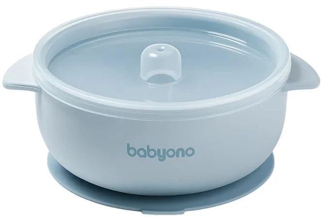 image for Силиконовая миска с присоской и крышкой BabyOno Blue foto