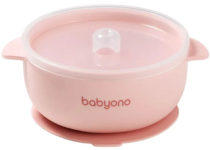 image for Силиконовая миска с присоской и крышкой BabyOno Pink foto