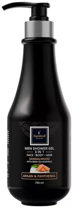 image for Gel de dus pentru barbati 3 in 1 Famirel Sandalwood, 750 ml foto