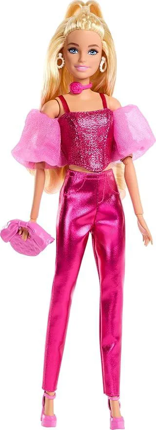 Papusa Barbie "Fashionista in costum roz lucios" foto