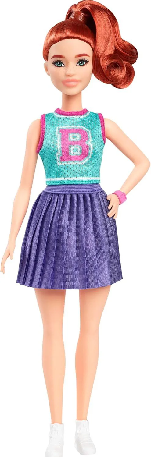 Papusa Barbie "Fashionista cu fusta plisata mov" foto