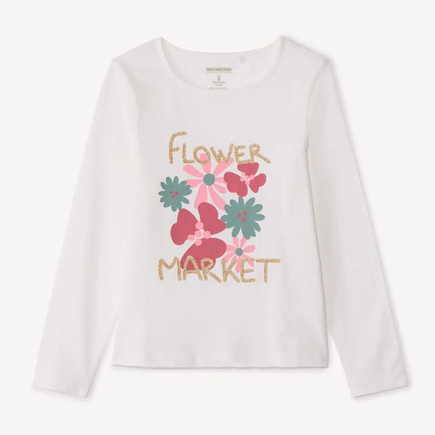 Orchestra Tricou cu maneca lunga Floral cu glitter foto
