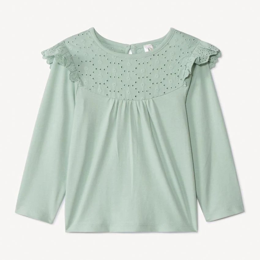 image for Orchestra Tricou pentru fetite cu maneca lunga cu broderie Verde foto
