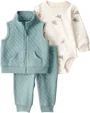 Carter’s Комплект 3 в 1 Mint Green Dino - жилет, штаны и боди foto