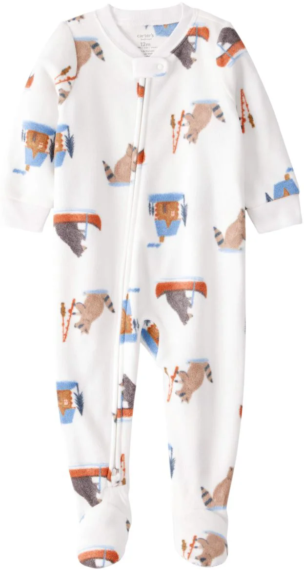 image for Carter's Pijama din fleece Ivory Woodland Animals foto